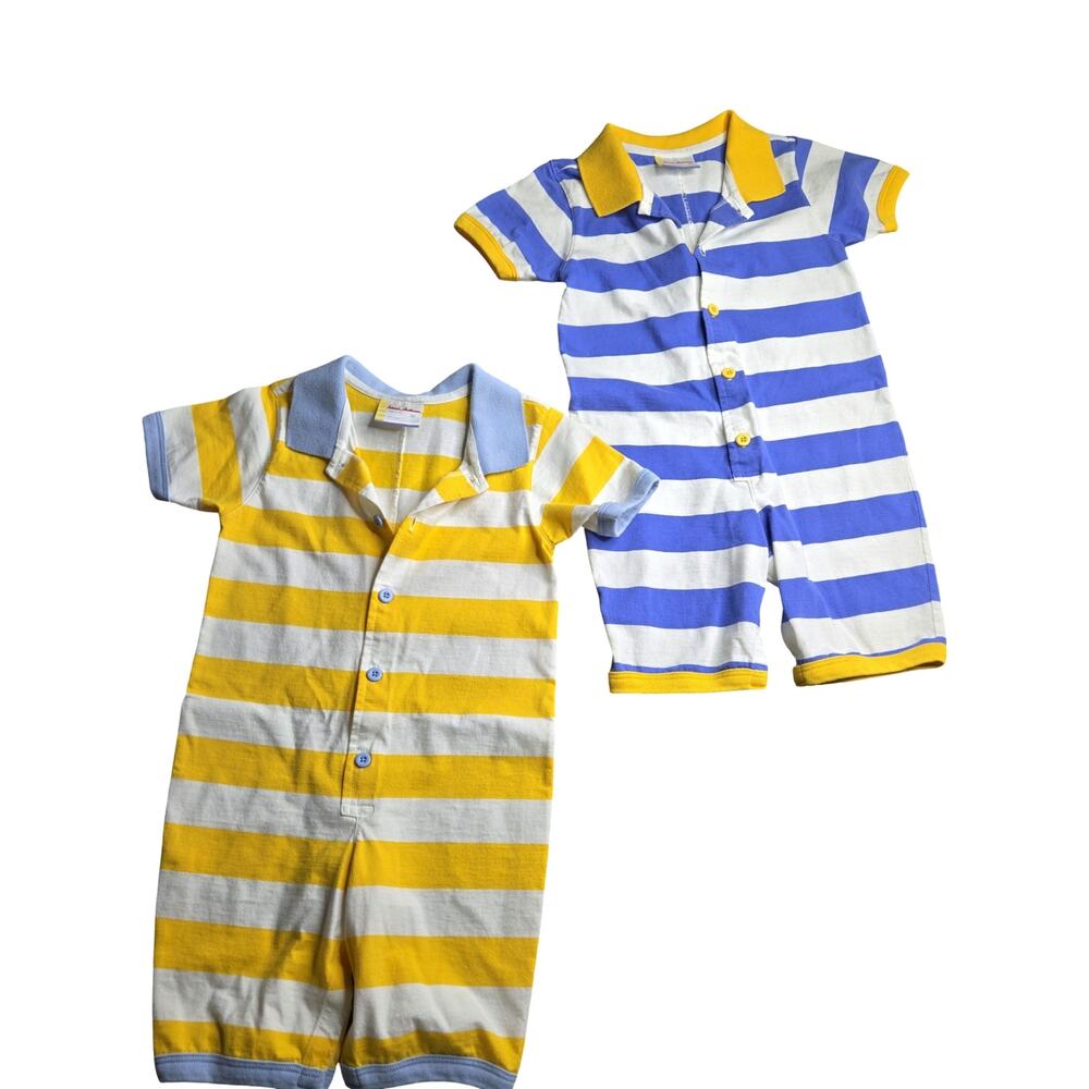 Hanna Andersson Vintage Striped Polo Shortall Size: 90
